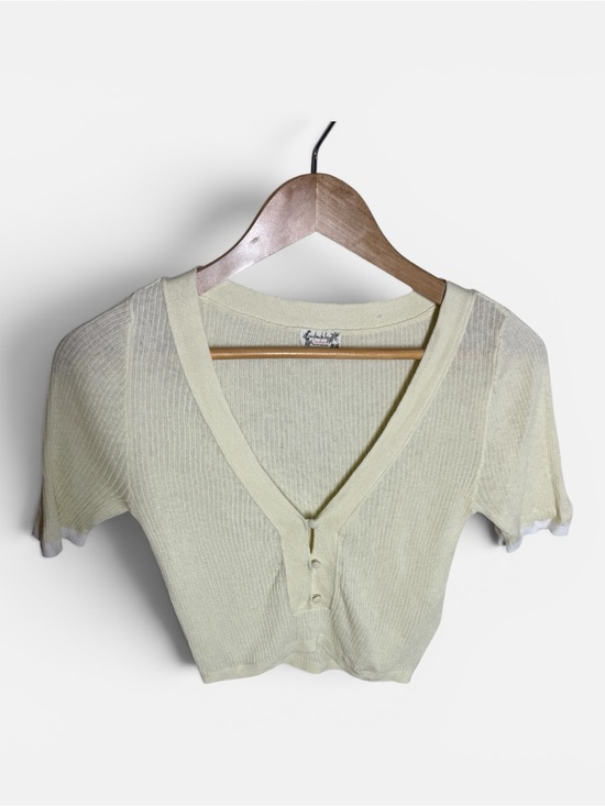 Intimately By Free People Tops - Intimately Free People V-Neck Cropped Lightweight Ribbed Knit Women's Sweater S